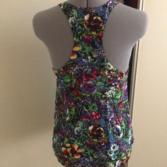 Racerback Floral Silk Tank - Picture 3 of 5